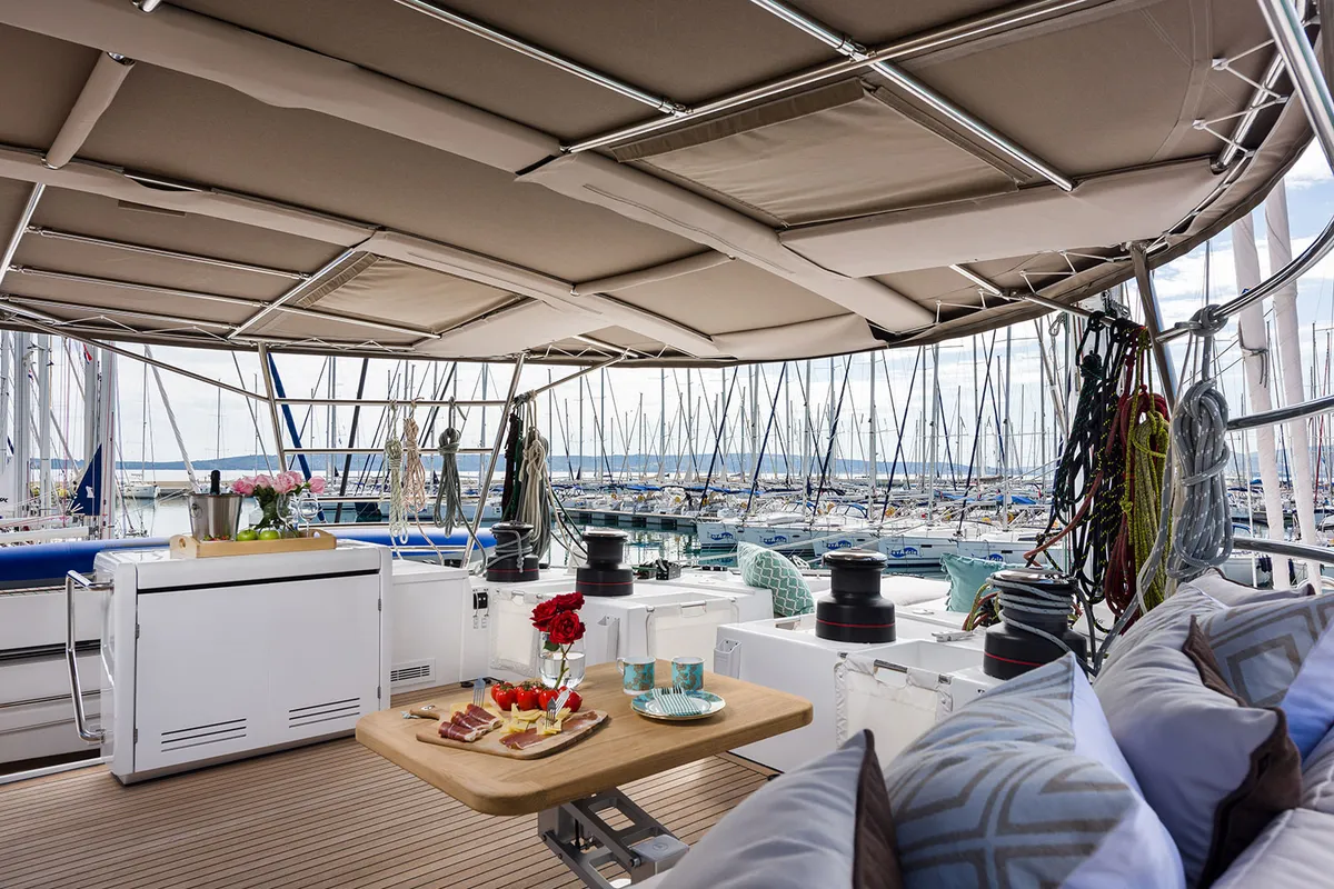 Opal, a Lagoon 620 catamaran at Split, Croatia