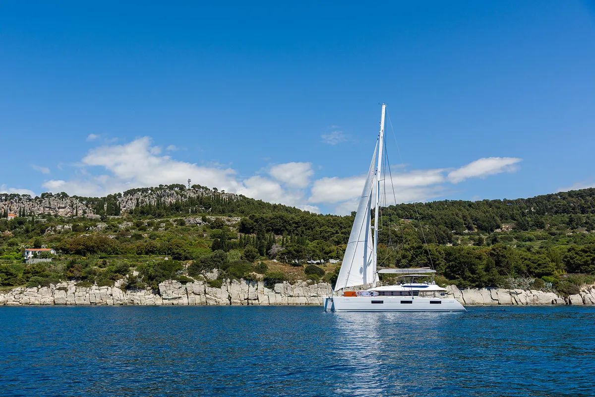 Cabin on Opal, a Lagoon 620 catamaran at Split, Croatia
