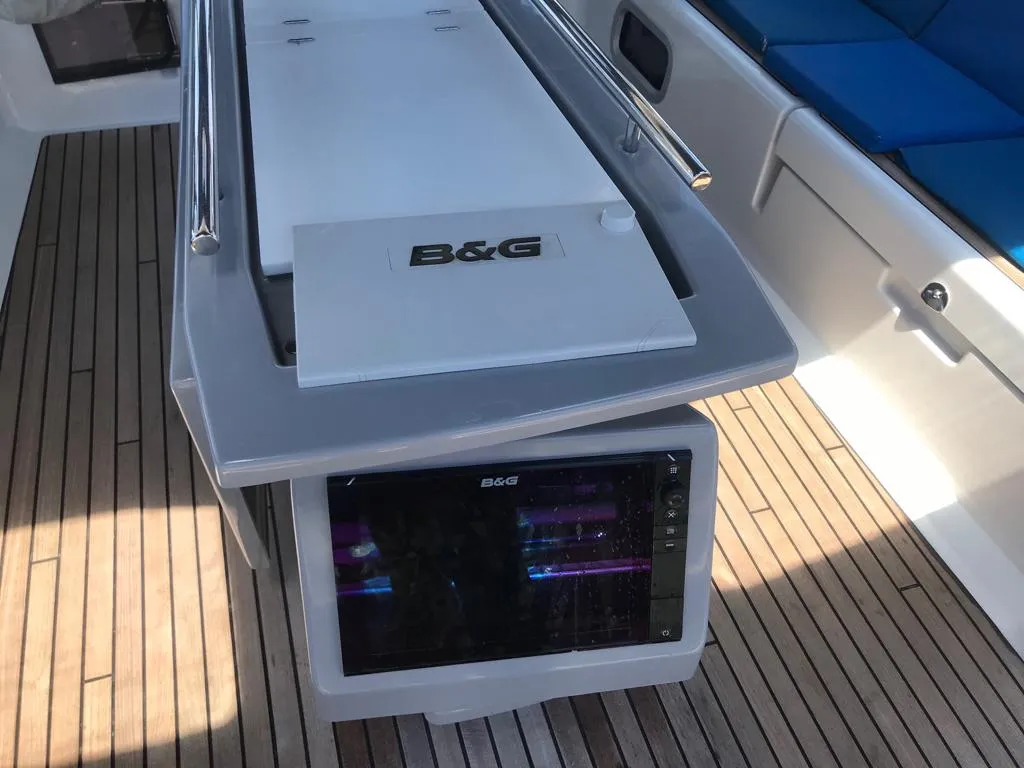 Alboran Gin Fizz (Radazul), a Beneteau Oceanis 45 sailboat at El Rosario, Spain