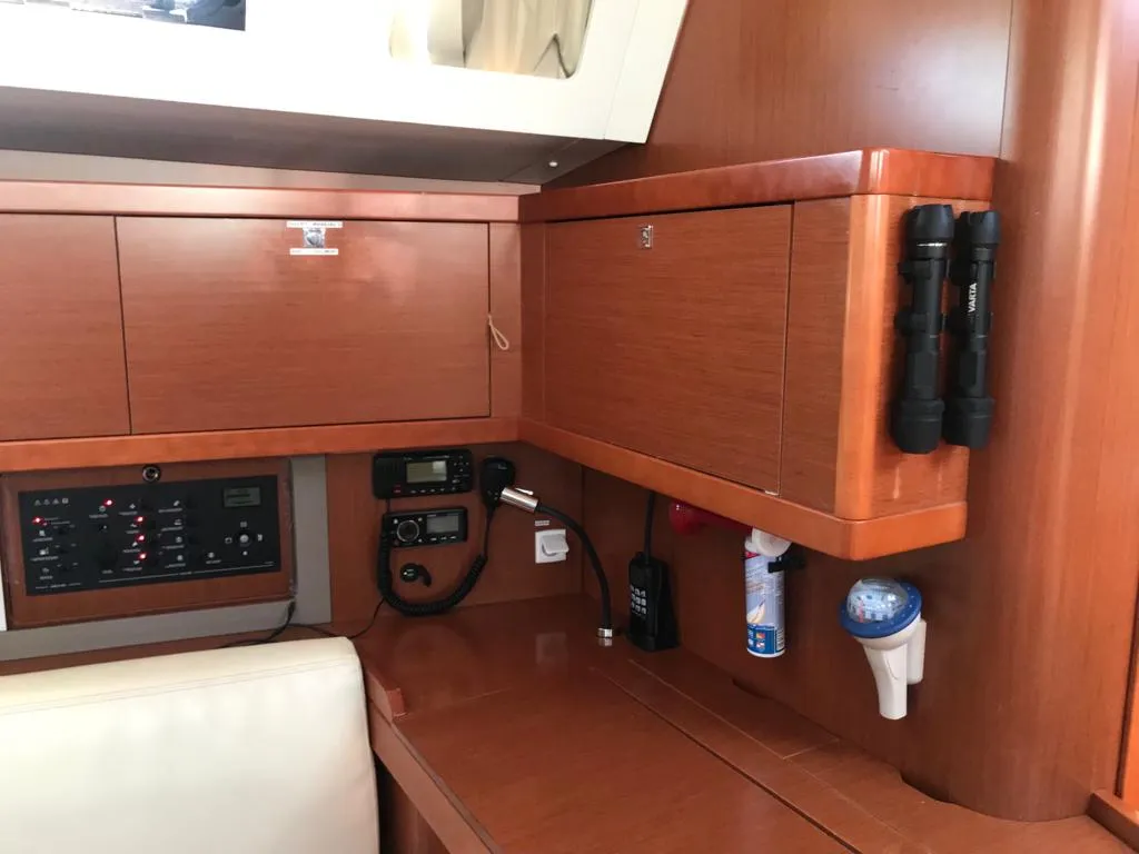 Alboran Gin Fizz (Radazul), a Beneteau Oceanis 45 sailboat at El Rosario, Spain