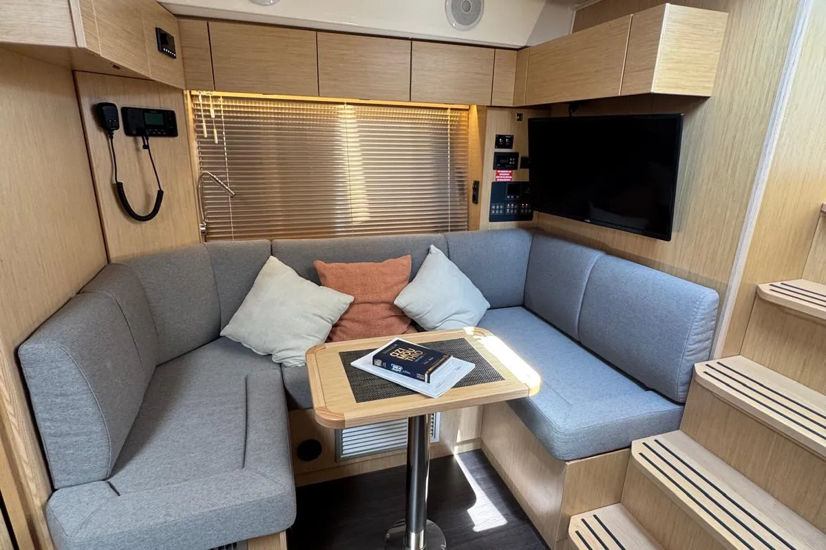 Salon of Ivana, a Bavaria SR41 motor yacht at Grad Trogir, Croatia