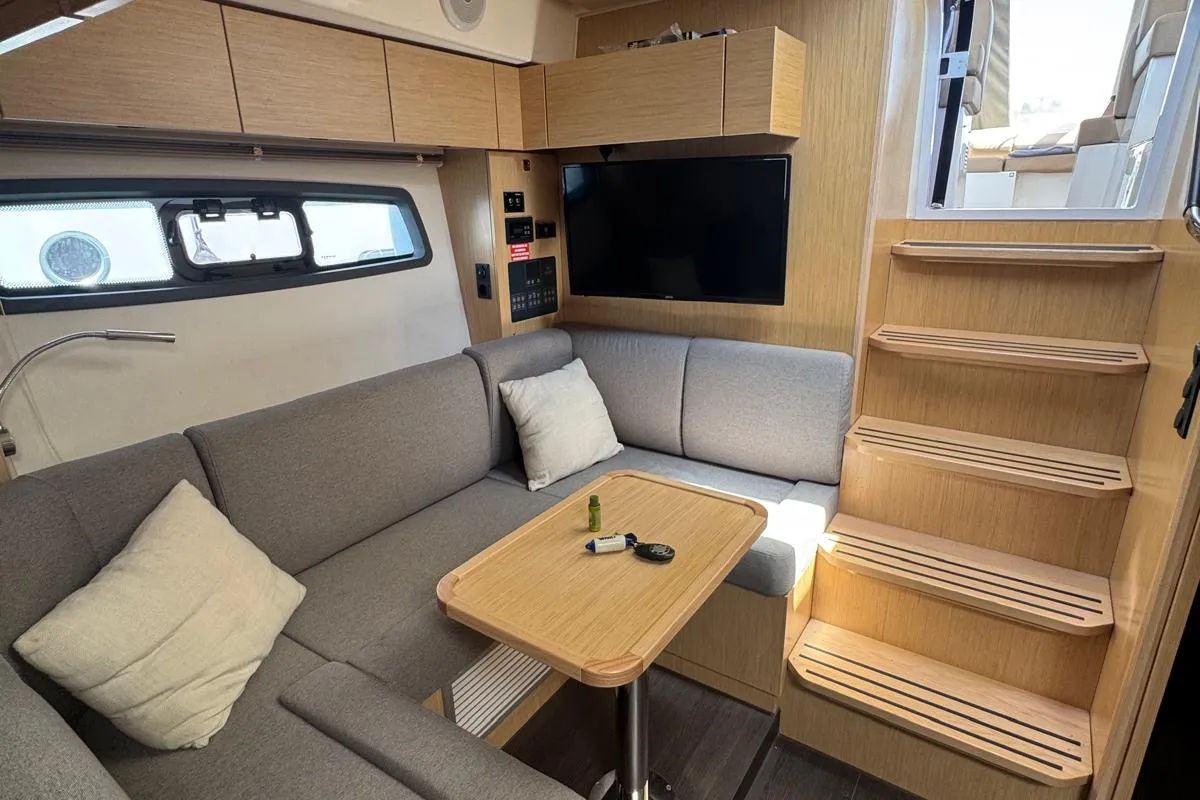 Salon of Ivana, a Bavaria SR41 motor yacht at Grad Trogir, Croatia