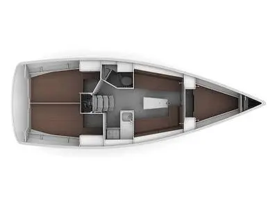 Floor plan of Ilse, a Bavaria Cruiser 34 sailboat at Gothenburg, Sweden