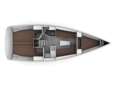 Floor plan of Ilse, a Bavaria Cruiser 34 sailboat at Gothenburg, Sweden