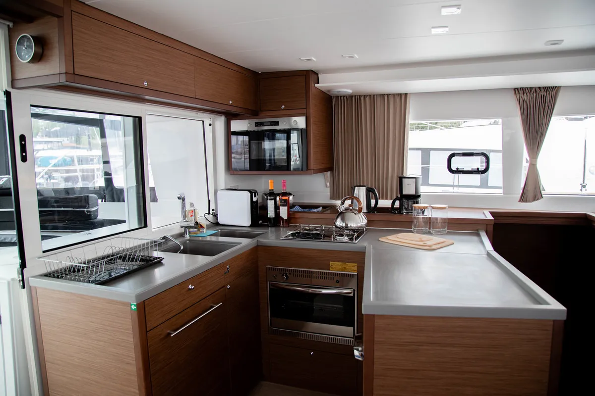 Galley of Anja, a Lagoon 450 F catamaran at Općina Rogoznica, Croatia