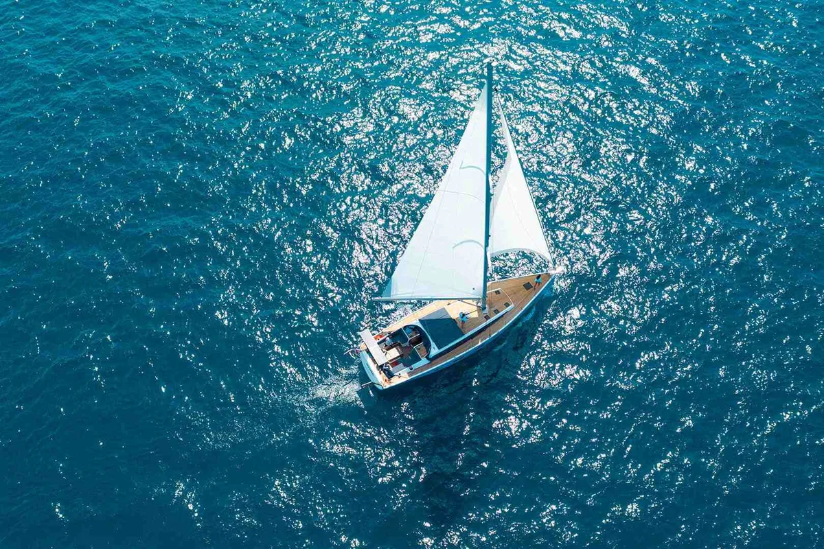 Exterior view of Kaiba, a D&D Kufner 54 sailboat at Marmaris, Turkey