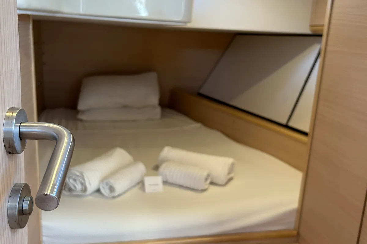 Cabin on Kaiba, a D&D Kufner 54 sailboat at Marmaris, Turkey