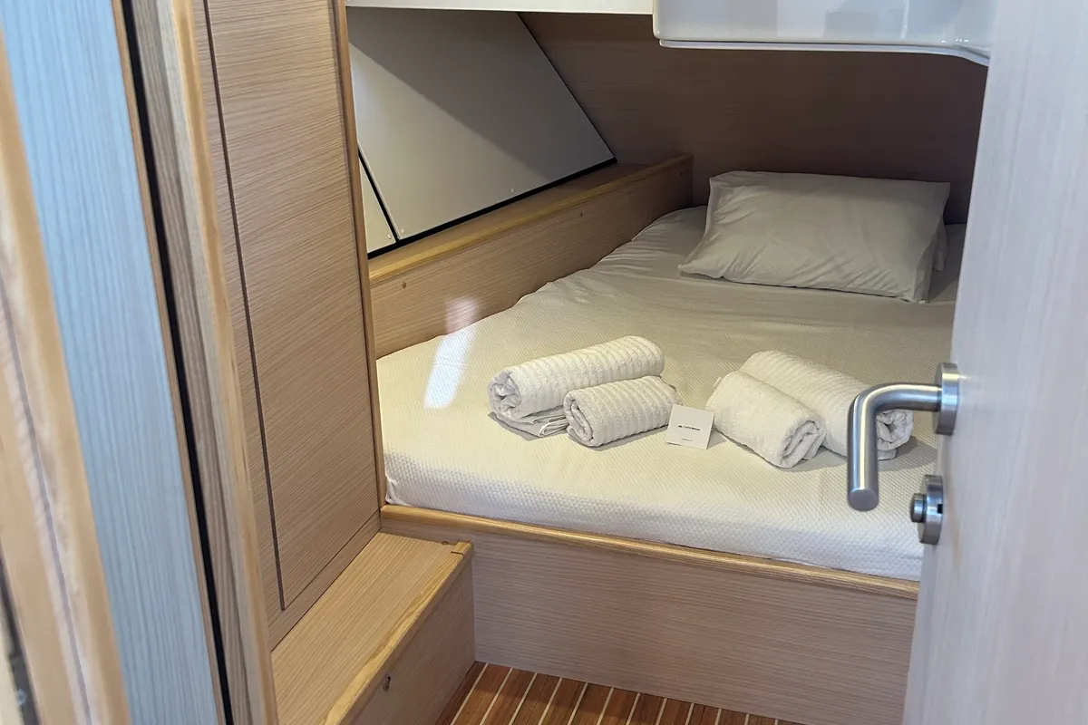 Cabin on Kaiba, a D&D Kufner 54 sailboat at Marmaris, Turkey