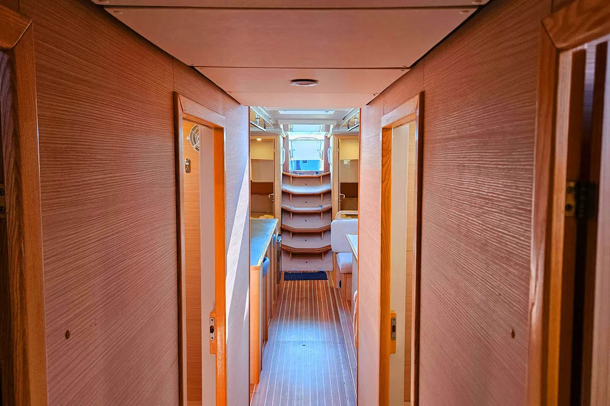 Salon of Kaiba, a D&D Kufner 54 sailboat at Marmaris, Turkey