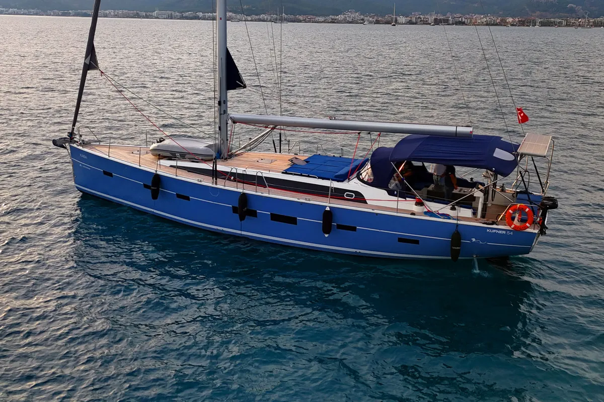 Cabin on Kaiba, a D&D Kufner 54 sailboat at Marmaris, Turkey