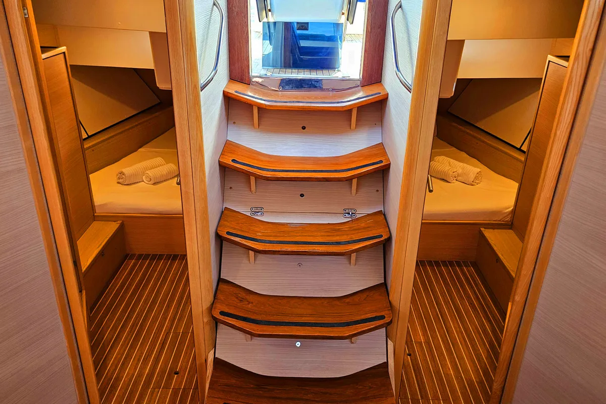 Salon of Kaiba, a D&D Kufner 54 sailboat at Marmaris, Turkey