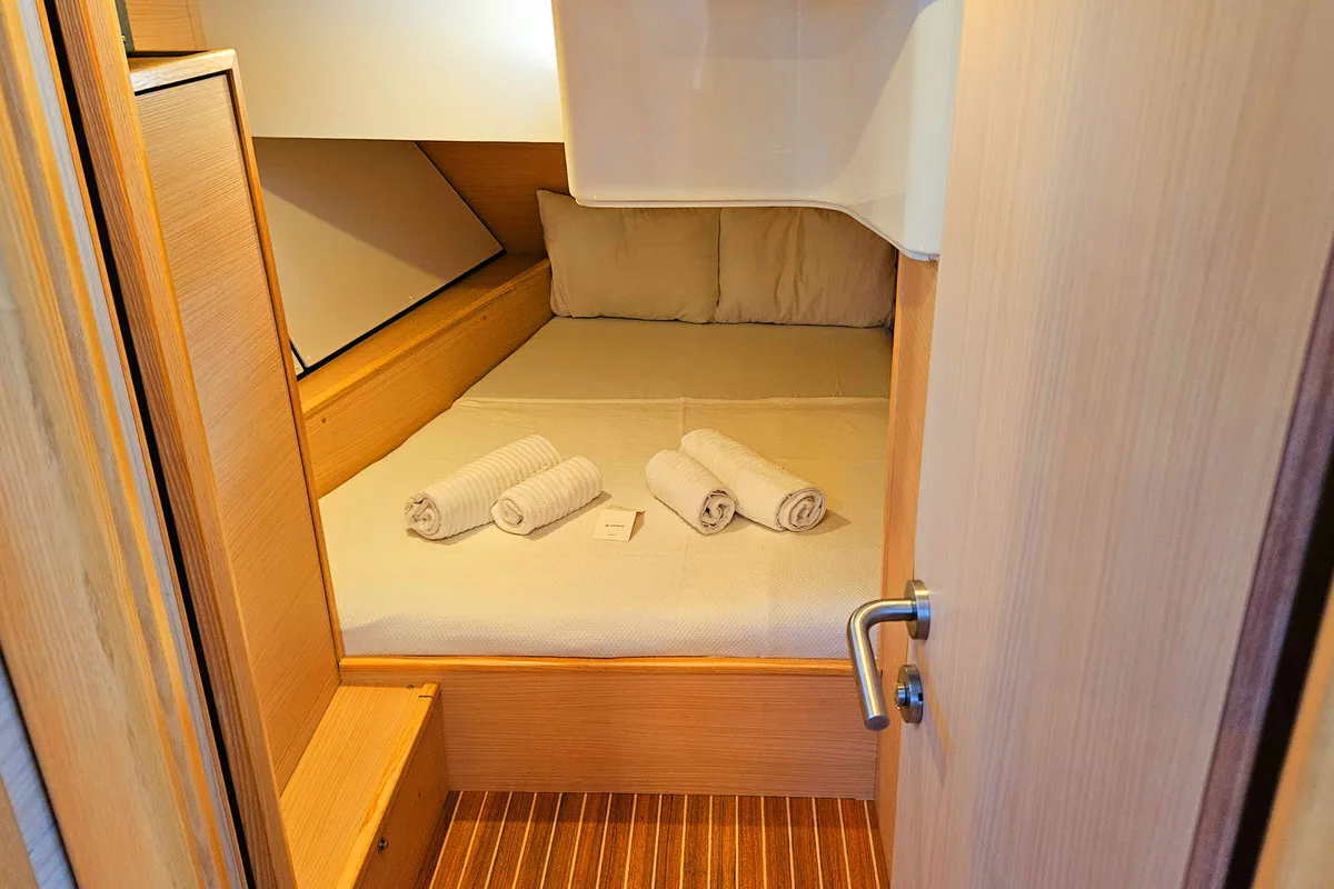 Cabin on Kaiba, a D&D Kufner 54 sailboat at Marmaris, Turkey