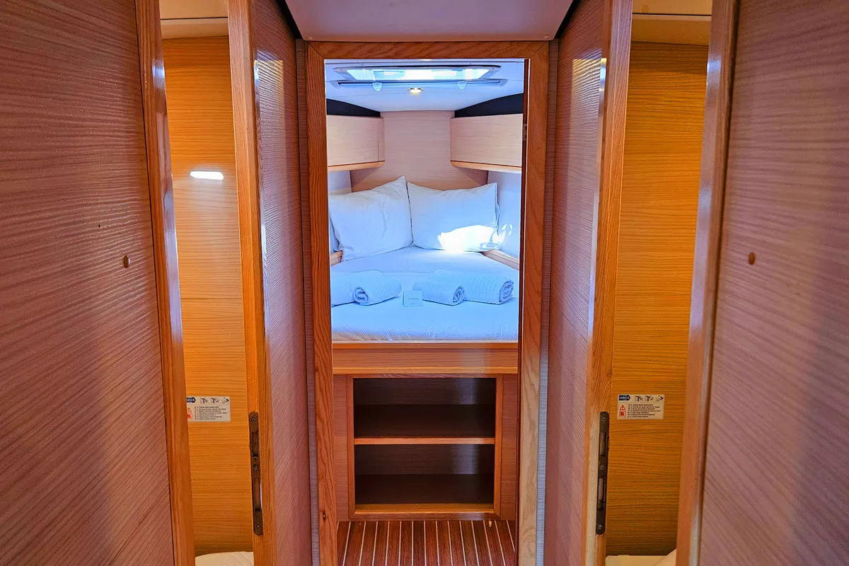 Salon of Kaiba, a D&D Kufner 54 sailboat at Marmaris, Turkey