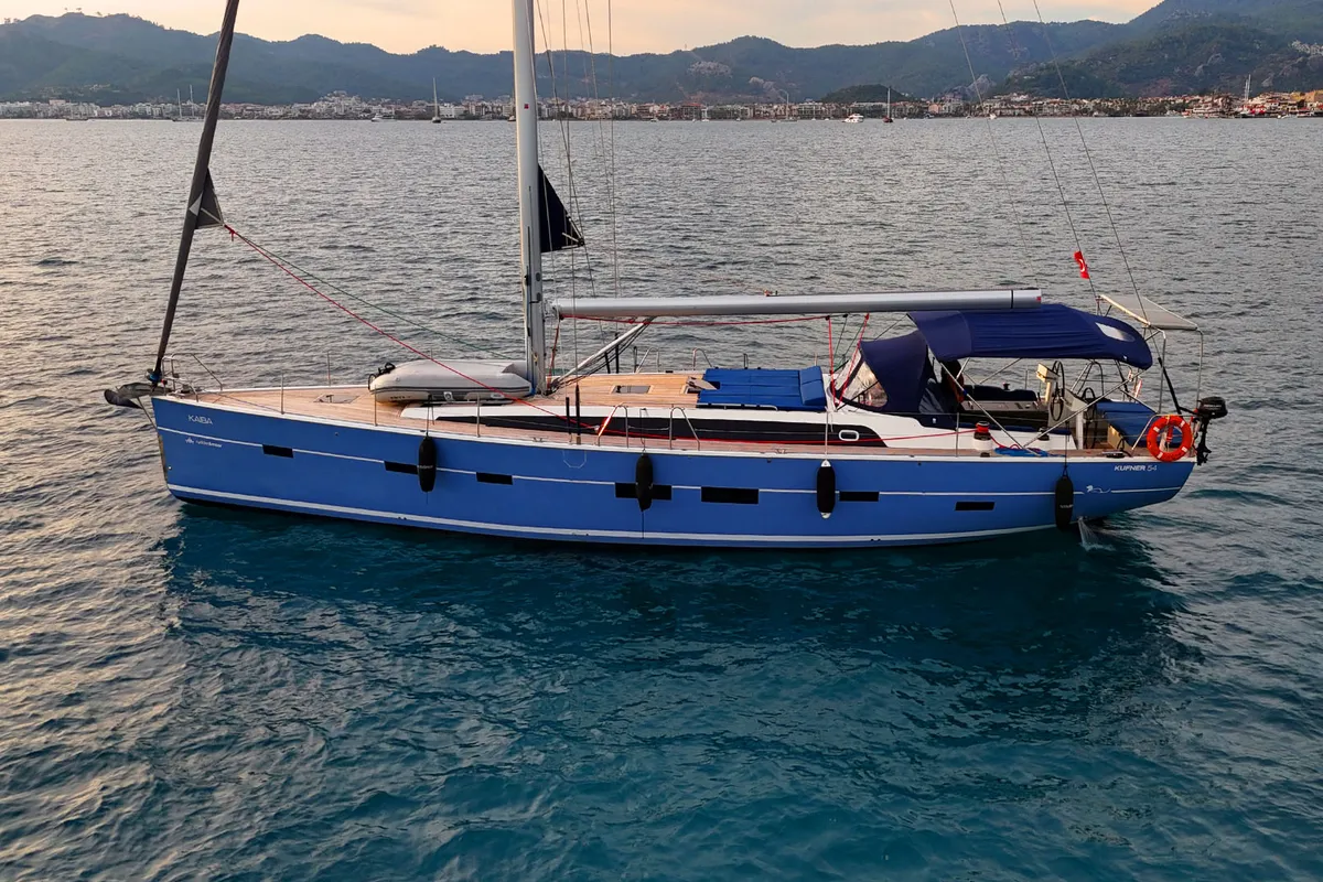 Cabin on Kaiba, a D&D Kufner 54 sailboat at Marmaris, Turkey