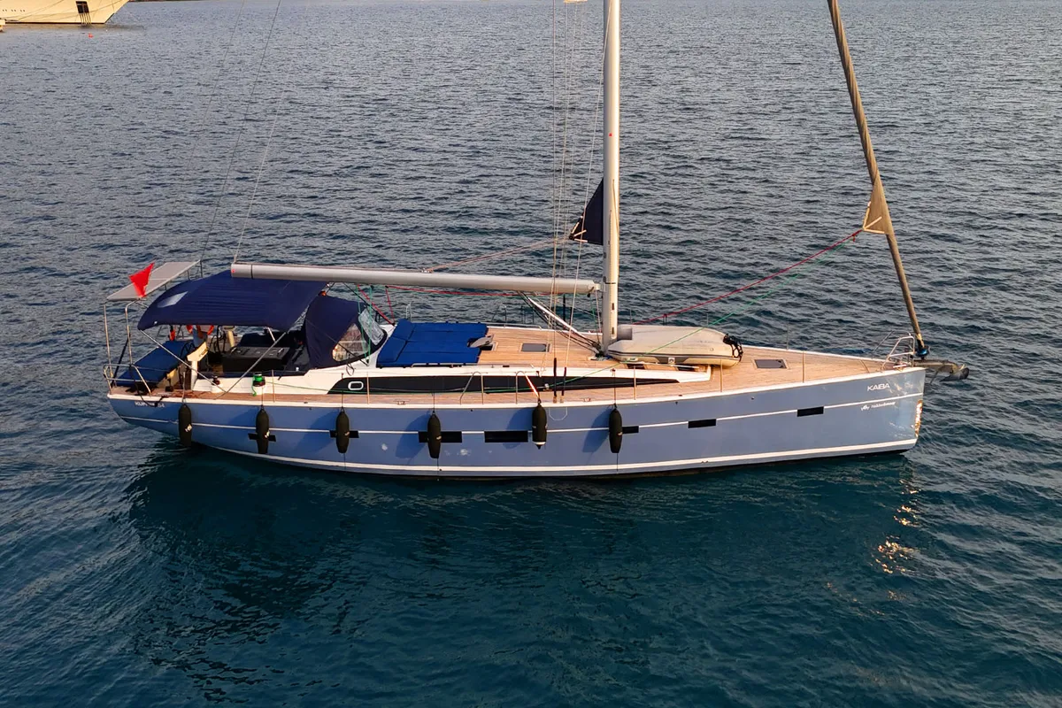 Cockpit of Kaiba, a D&D Kufner 54 sailboat at Marmaris, Turkey