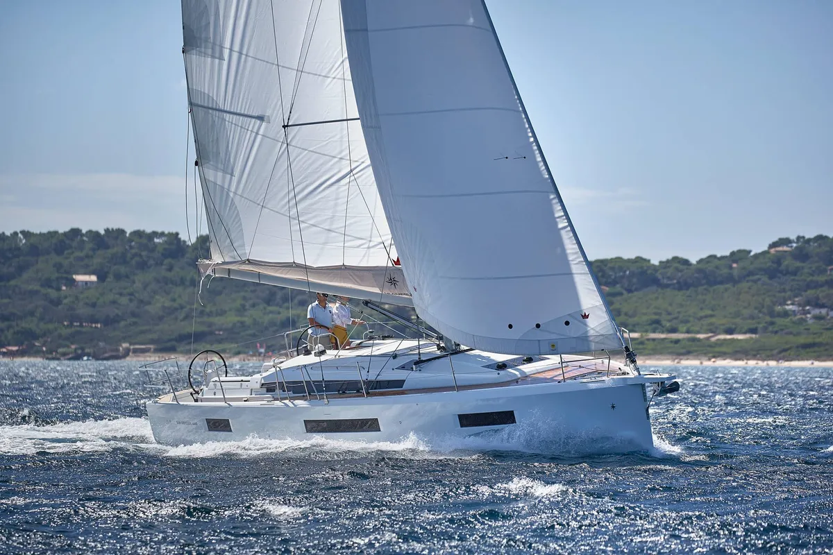 Exterior view of Sandy, a Jeanneau Sun Odyssey 440 sailboat at Piombino, Italy