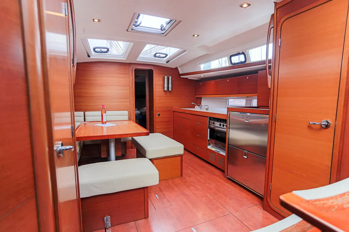 Salon of Avalon, a Dufour 460 Grand Large sailboat at Municipal Unit of Rhodes, Greece