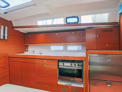 Galley of Avalon, a Dufour 460 Grand Large sailboat at Municipal Unit of Rhodes, Greece