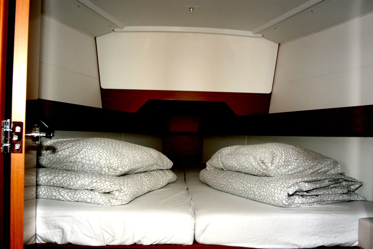 Cabin on Antonija, a Jeanneau Sun Odyssey 349 sailboat at Punat, Croatia