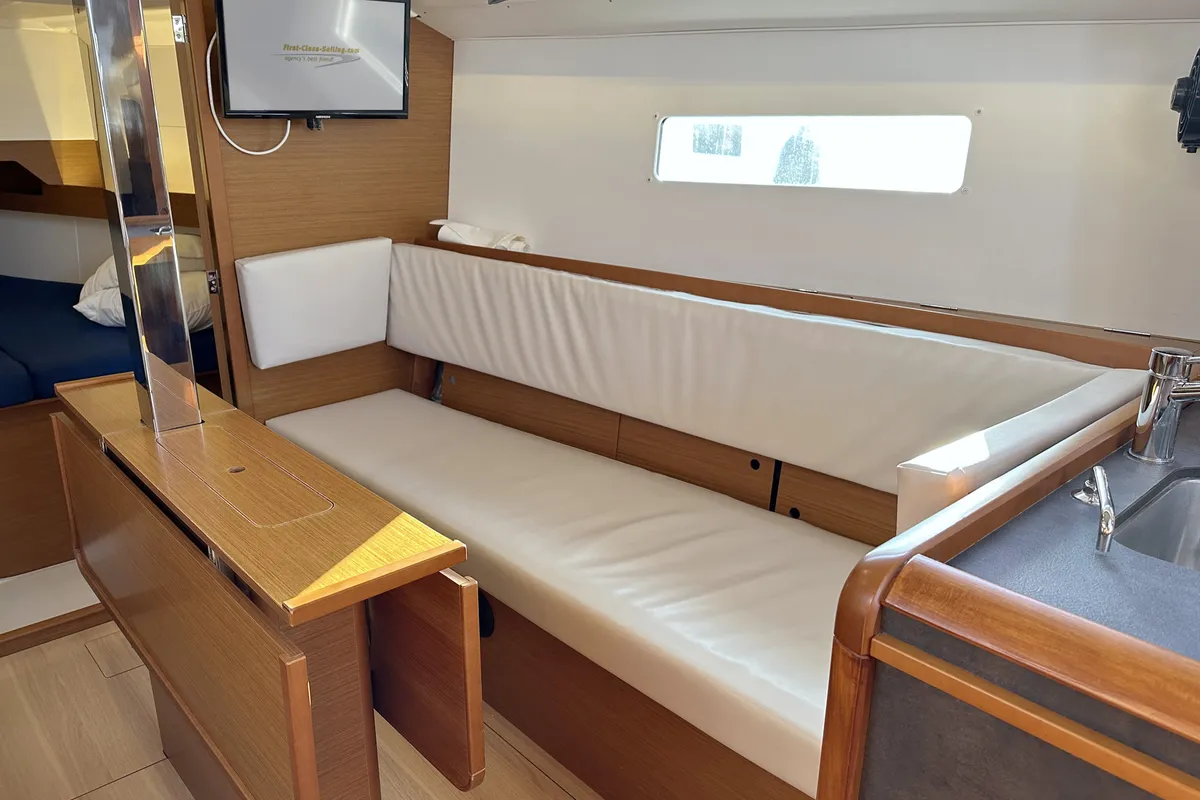Salon of Antonija, a Jeanneau Sun Odyssey 349 sailboat at Punat, Croatia
