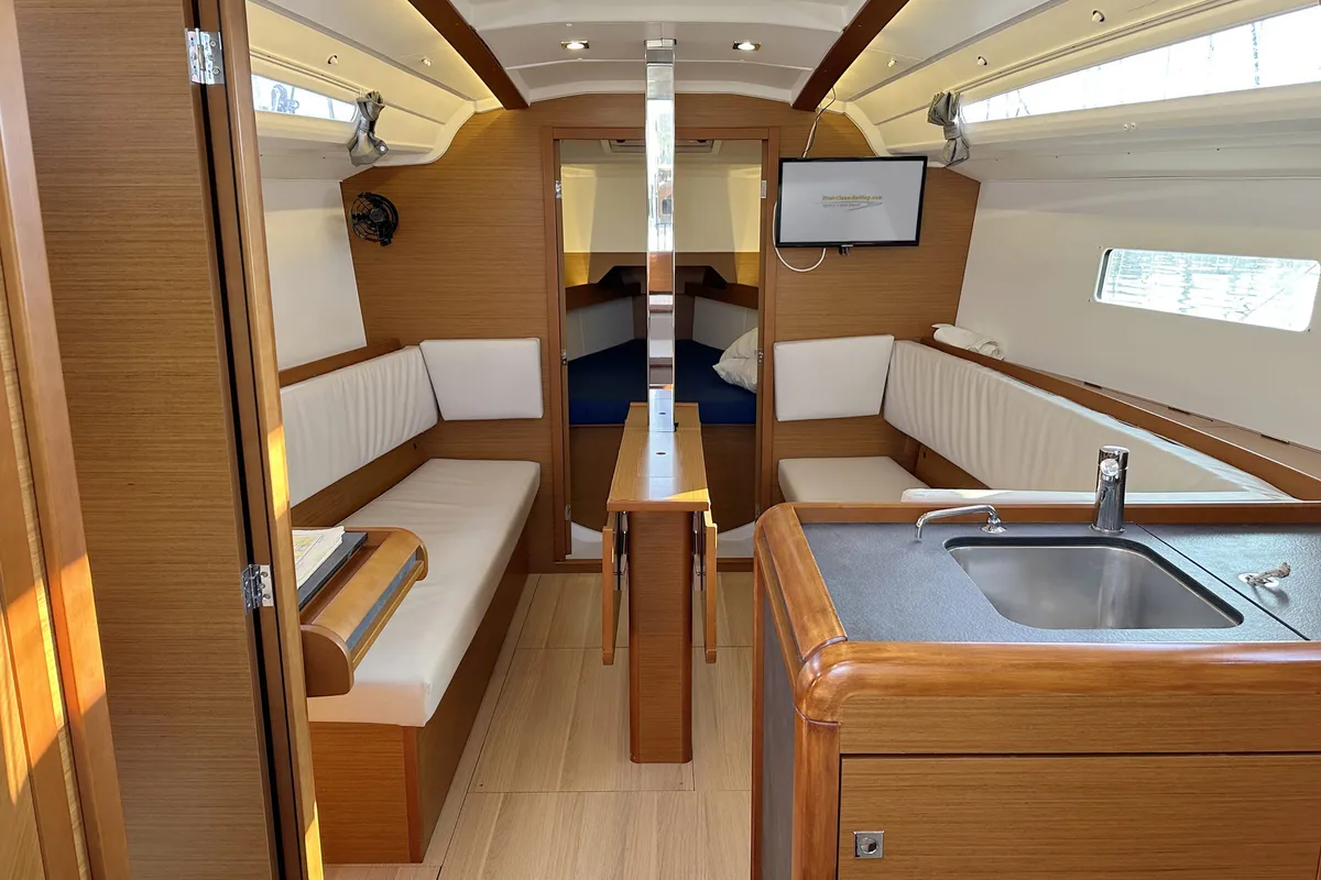 Salon of Antonija, a Jeanneau Sun Odyssey 349 sailboat at Punat, Croatia