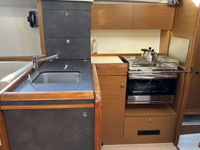 Galley of Antonija, a Jeanneau Sun Odyssey 349 sailboat at Punat, Croatia