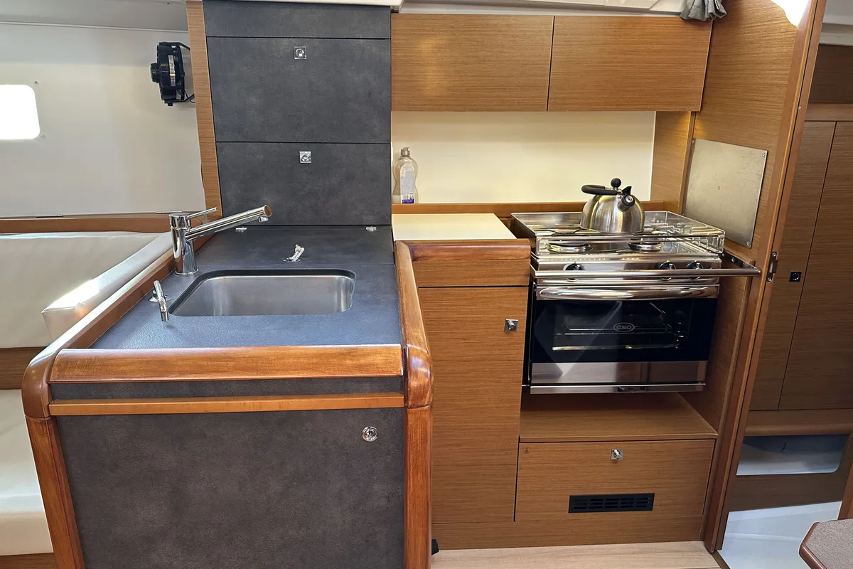 Galley of Antonija, a Jeanneau Sun Odyssey 349 sailboat at Punat, Croatia