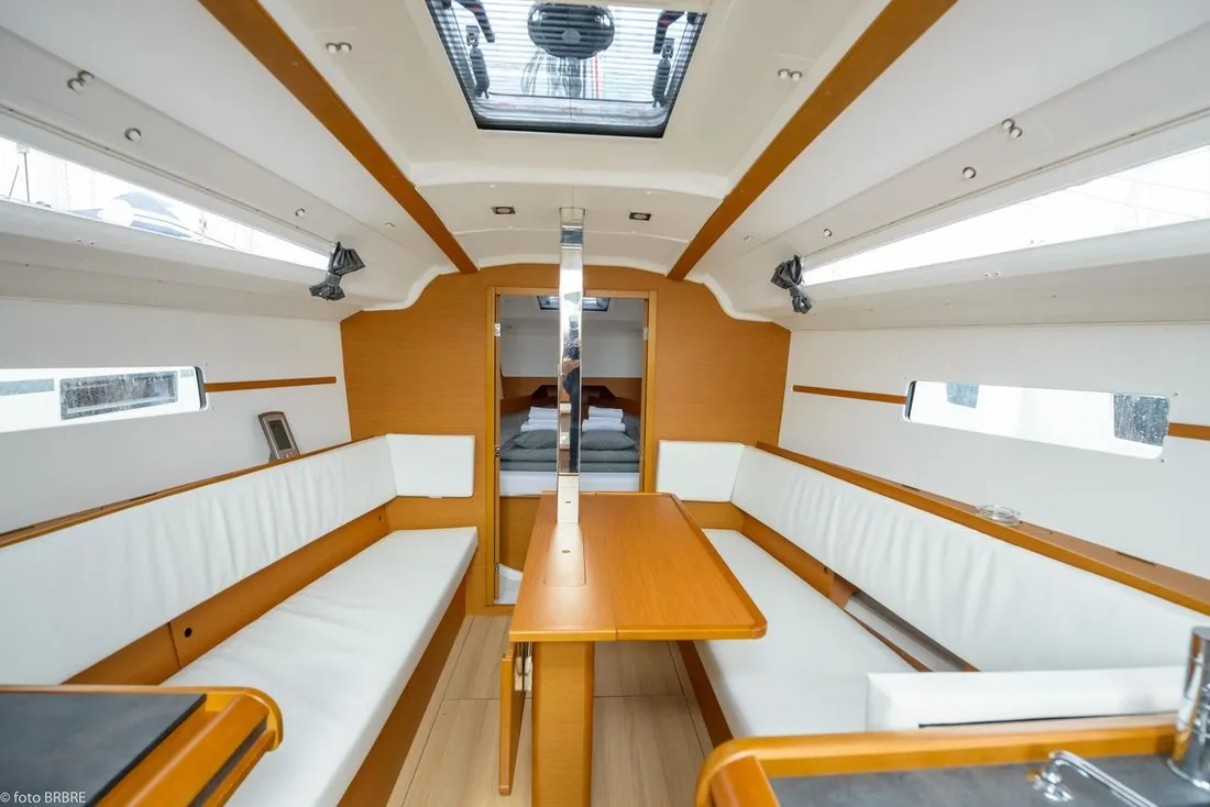 Salon of Popeye, a Jeanneau Sun Odyssey 349 sailboat at Pirovac, Croatia