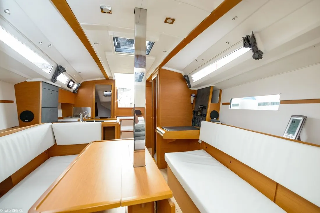 Salon of Popeye, a Jeanneau Sun Odyssey 349 sailboat at Pirovac, Croatia