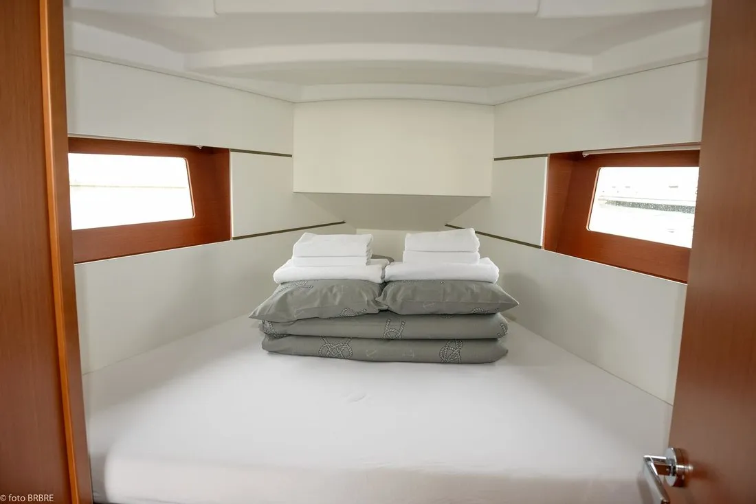 Cabin on Popeye, a Jeanneau Sun Odyssey 349 sailboat at Pirovac, Croatia