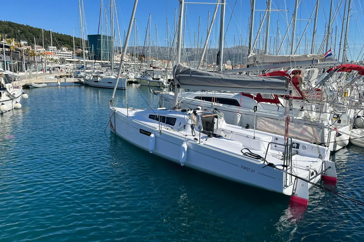 Exterior view of Suferina, a Beneteau First 27 sailboat at Split, Croatia