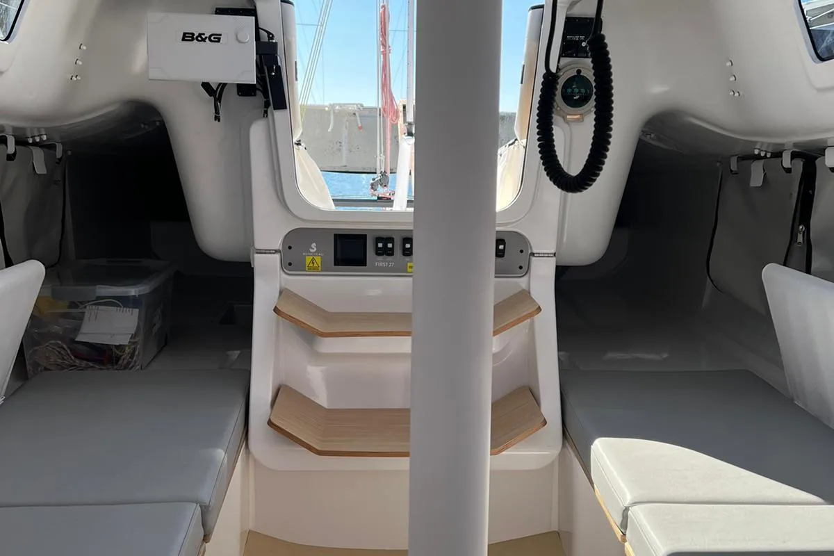 Salon of Suferina, a Beneteau First 27 sailboat at Split, Croatia