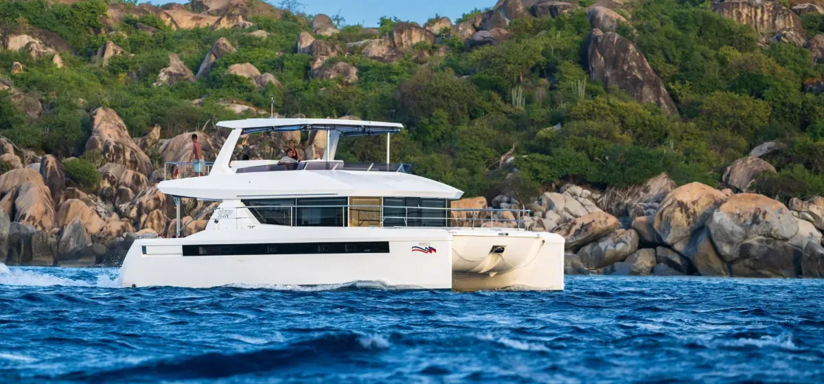 Exterior view of Leopard 46PC, a Leopard 46PC catamaran at Road Town, British Virgin Islands