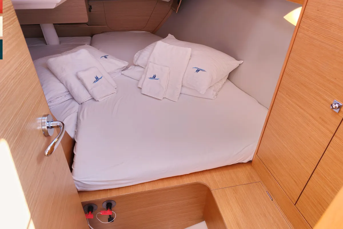 Cabin on Nada, a Dufour 360 GL sailboat at Kaštela, Croatia
