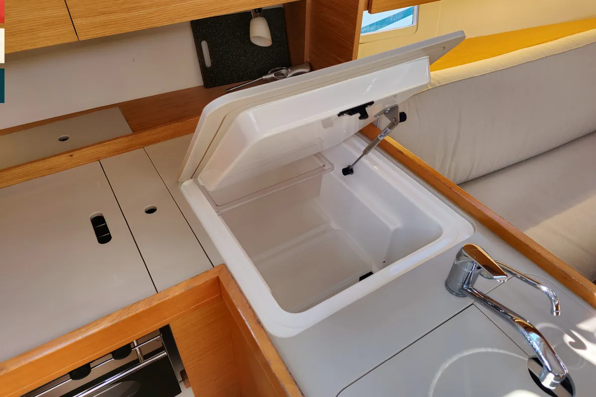 Galley of Nada, a Dufour 360 GL sailboat at Kaštela, Croatia