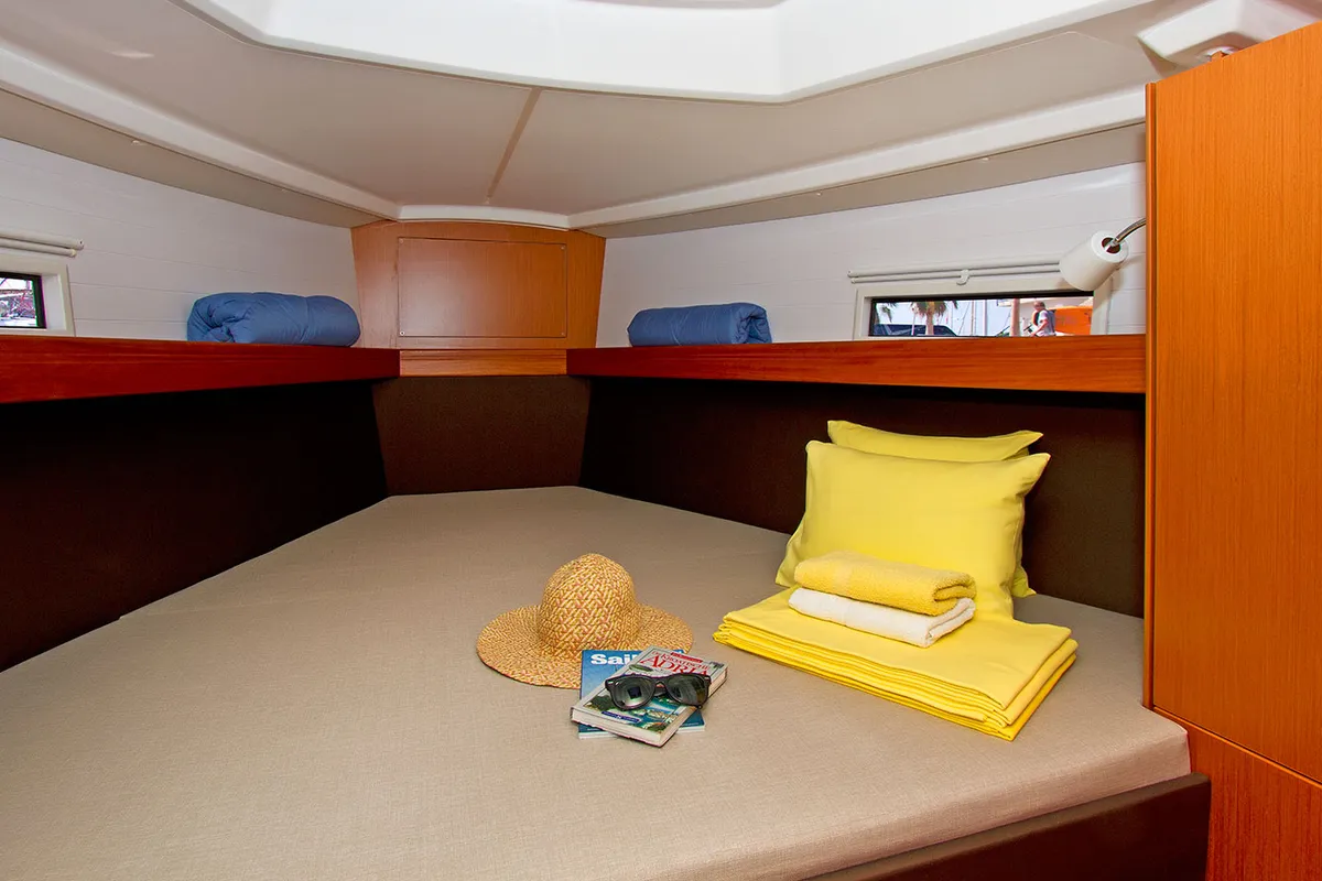 Cabin on Merara, a Bavaria Cruiser 37 sailboat at Split, Croatia
