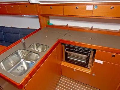 Galley of Merara, a Bavaria Cruiser 37 sailboat at Split, Croatia