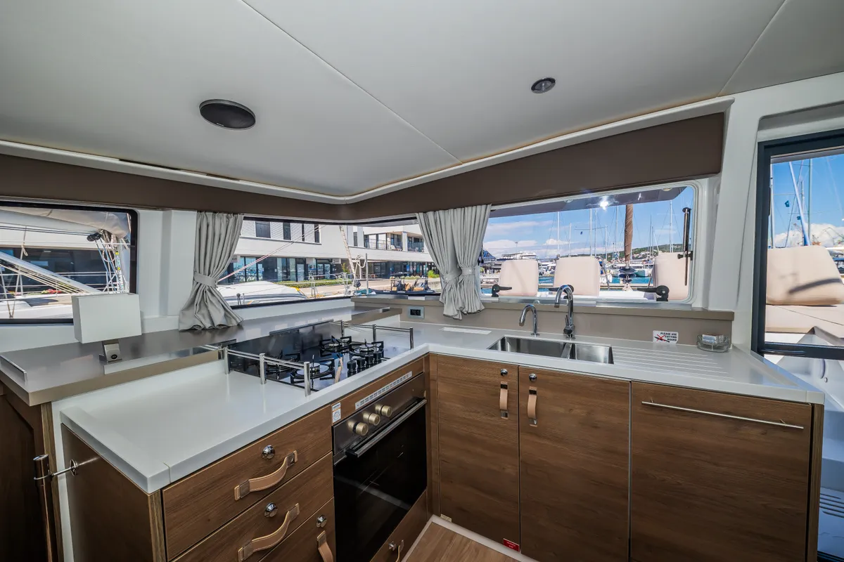 Galley of Aloha I Ke Kai, a Bali 4.4 catamaran at Seget Donji, Croatia