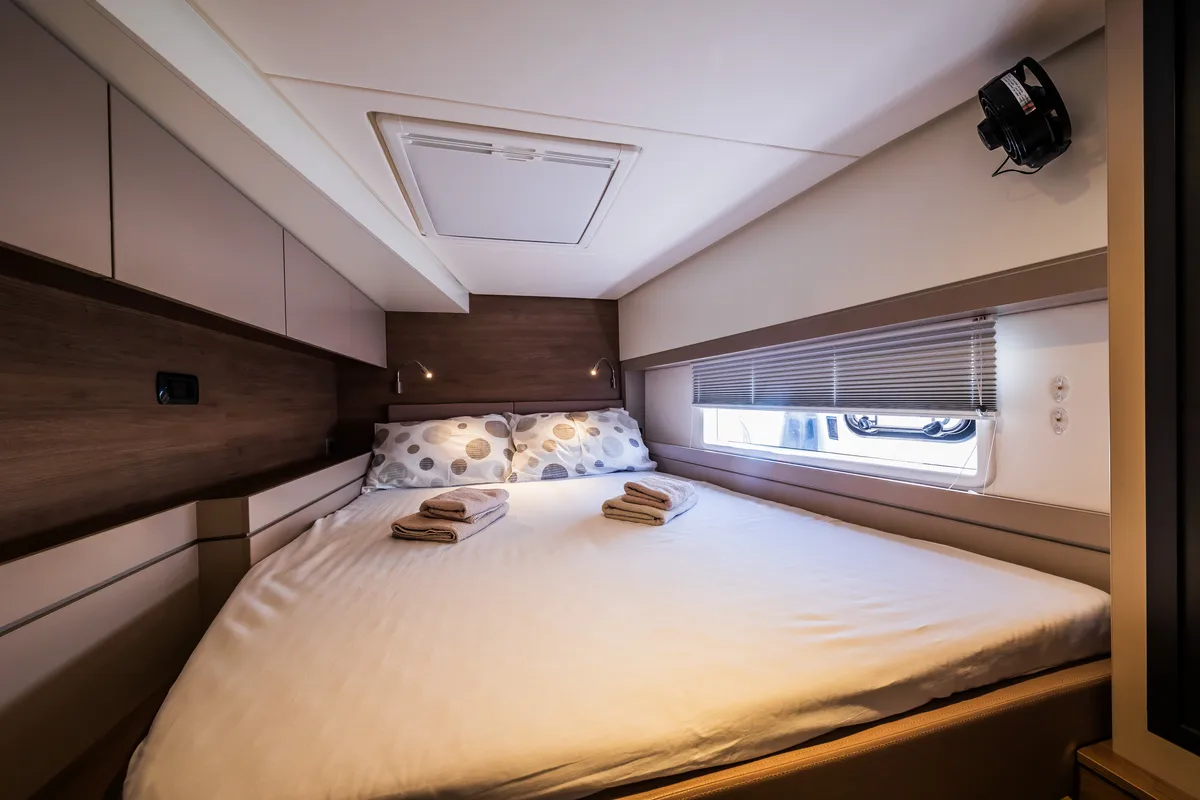 Cabin on Aloha I Ke Kai, a Bali 4.4 catamaran at Seget Donji, Croatia