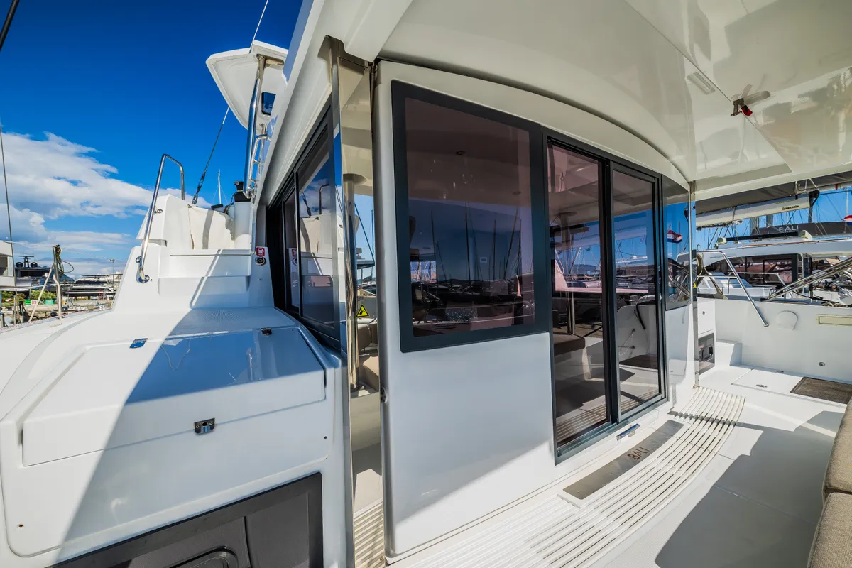 Exterior view of Aloha I Ke Kai, a Bali 4.4 catamaran at Seget Donji, Croatia