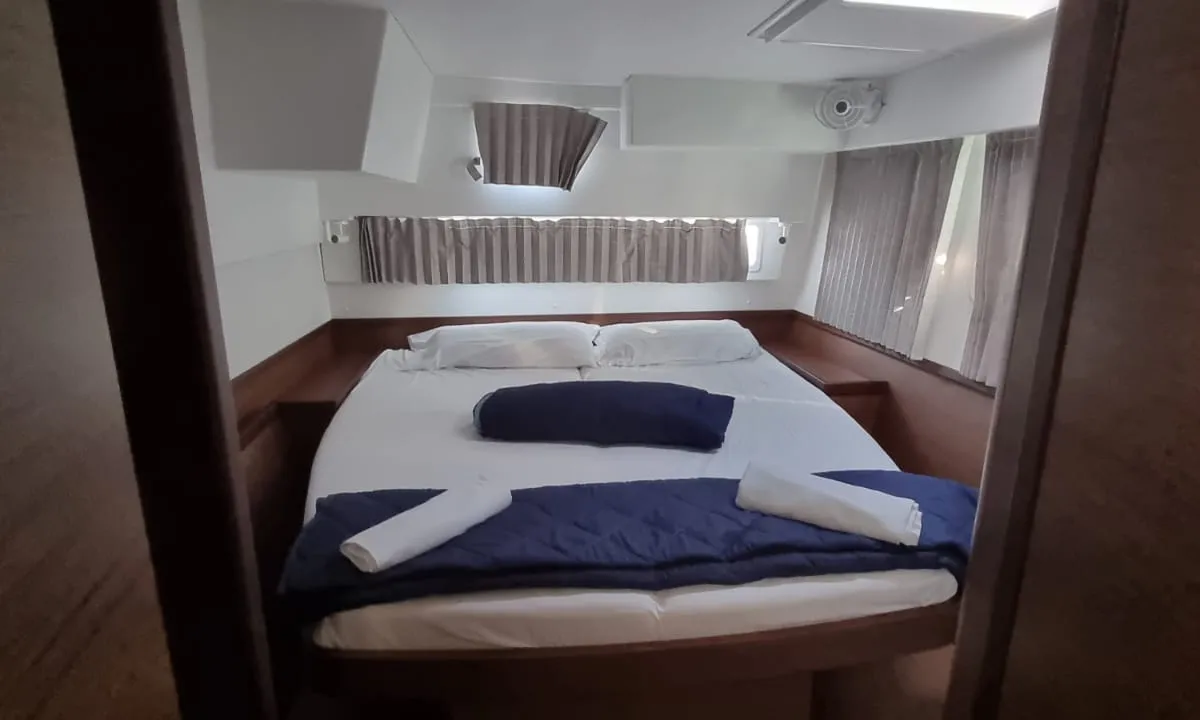 Cabin on Gamma Leonis, a Lagoon 42 catamaran at Salerno, Italy