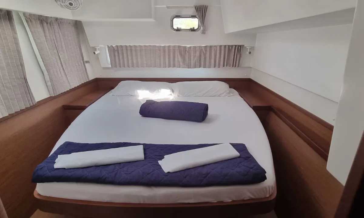 Cabin on Gamma Leonis, a Lagoon 42 catamaran at Salerno, Italy