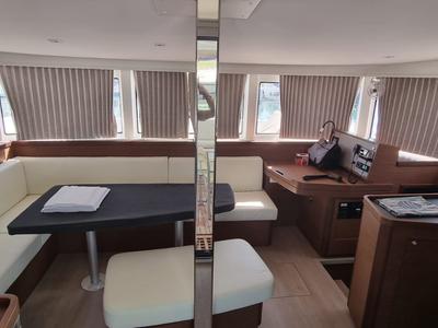 Salon of Gamma Leonis, a Lagoon 42 catamaran at Salerno, Italy