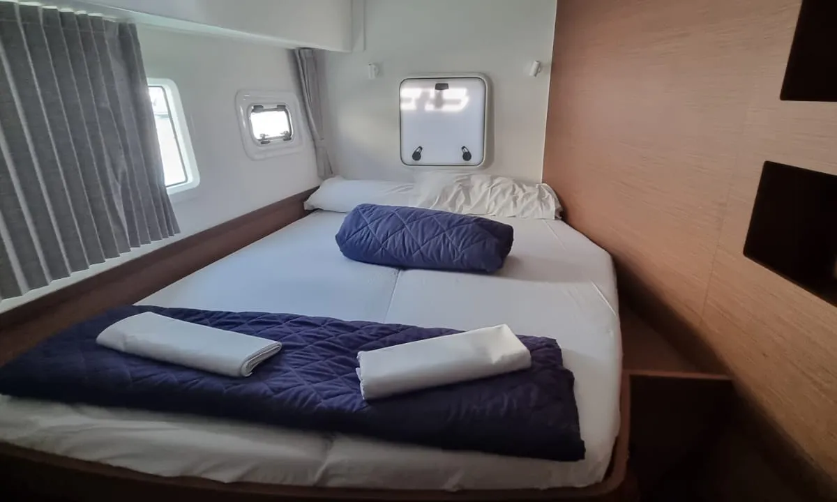 Cabin on Gamma Leonis, a Lagoon 42 catamaran at Salerno, Italy