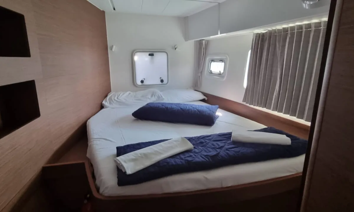 Cabin on Gamma Leonis, a Lagoon 42 catamaran at Salerno, Italy