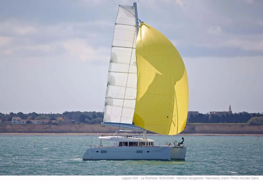 Exterior view of Caribbean, a Lagoon 400 catamaran at Medulin, Croatia