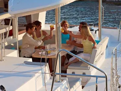 Deck of Caribbean, a Lagoon 400 catamaran at Medulin, Croatia