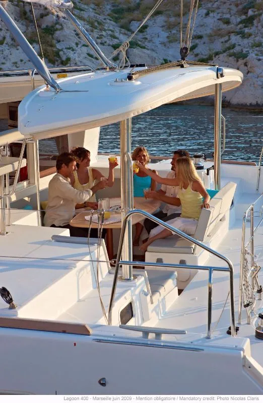 Deck of Caribbean, a Lagoon 400 catamaran at Medulin, Croatia