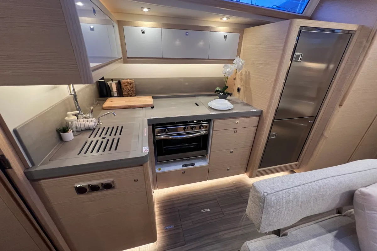 Galley of Andreja, a Dufour 470 sailboat at Grad Pula, Croatia