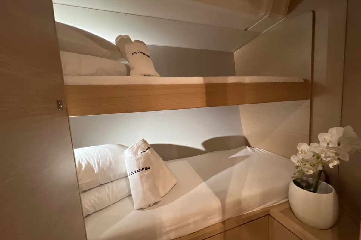 Cabin on Andreja, a Dufour 470 sailboat at Grad Pula, Croatia